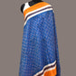 Blue and Yellow Pochamaplly Ikat Cotton Handloom Dupatta with Zig-Zag Design - Global Threads | Swadesiicart