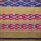Blue and Yellow Pochampally Ikat Cotton Handloom Saree with Grill Design No Blouse - Global Threads | Swadesiicart
