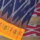 Blue and Yellow Pochampally Ikat Cotton Handloom Saree with Grill Design No Blouse - Global Threads | Swadesiicart