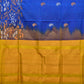 Blue and Yellow Uppada Silk Handloom Saree with One Side Border Design - Global Threads | Swadesiicart
