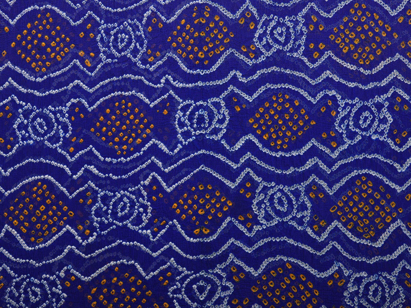 Blue Bandhani Banaras Georgette Dupatta with Border Design - Global Threads | Swadesiicart