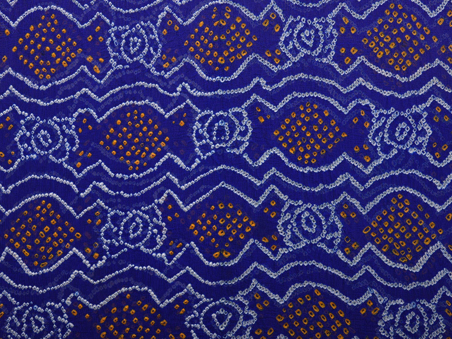 Blue Bandhani Banaras Georgette Dupatta with Border Design - Global Threads | Swadesiicart