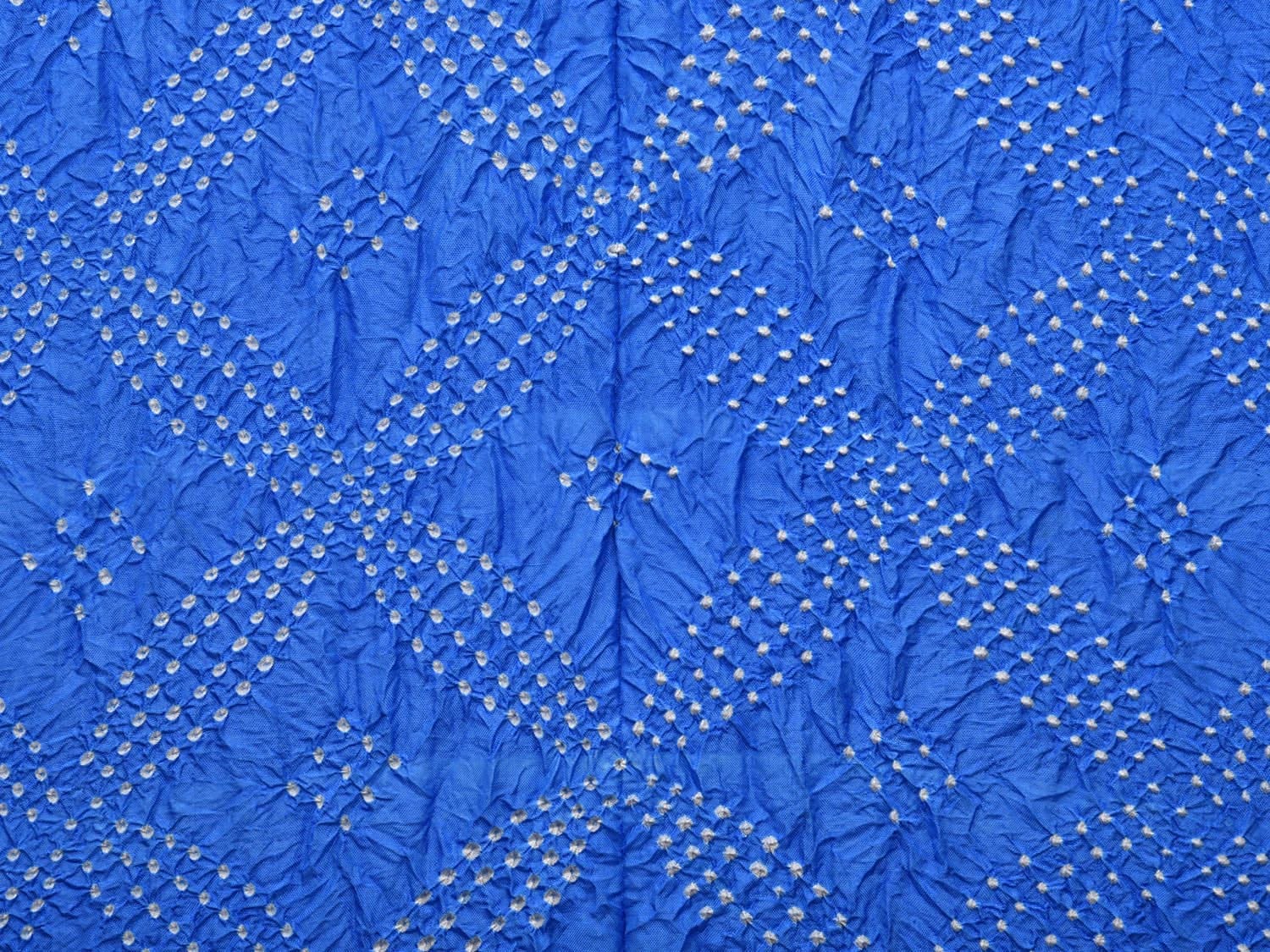 Blue Bandhani Kanchipuram Silk Handloom Dupatta with Border Design - Global Threads | Swadesiicart