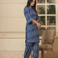Yufta Blue Cotton Ikat Co-Ord Set - Swadesiicart