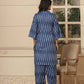 Yufta Blue Cotton Ikat Co-Ord Set - Swadesiicart