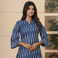 Yufta Blue Cotton Ikat Co-Ord Set - Swadesiicart