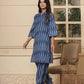 Yufta Blue Cotton Ikat Co-Ord Set - Swadesiicart