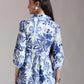 Yufta Blue Cotton Peplum Top