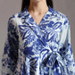 Yufta Blue Cotton Peplum Top