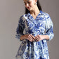 Yufta Blue Cotton Peplum Top