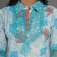 Yufta Blue Cotton Schiffli Co-Ord Set With Lace Detailing - Swadesiicart