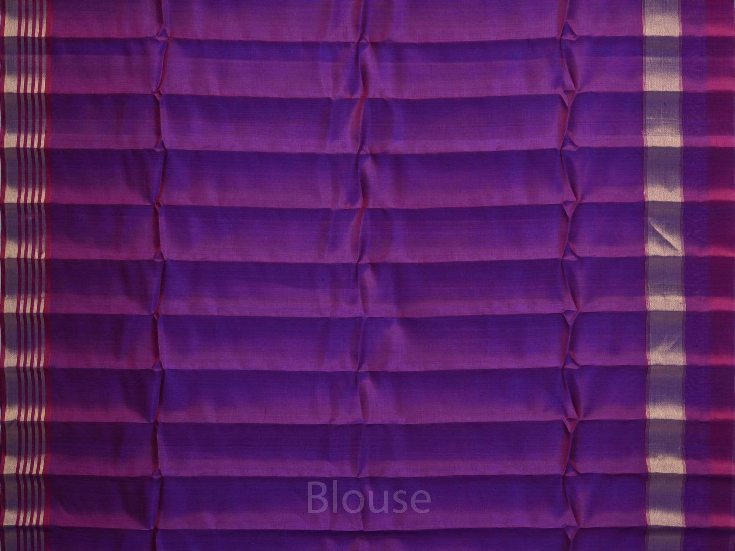 Blue Gadwal Silk Handloom Saree with Strips Border Design - Global Threads | Swadesiicart