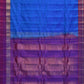 Blue Gadwal Silk Handloom Saree with Strips Border Design - Global Threads | Swadesiicart