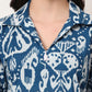 Yufta Blue Ikat Pure Cotton High Low Cord Set - Swadesiicart