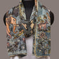 Blue Kalamkari Hand Painted Sico Stole with Animals Design - Global Threads | Swadesiicart