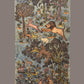 Blue Kalamkari Hand Painted Sico Stole with Animals Design - Global Threads | Swadesiicart