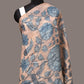 Blue Kalamkari Hand Painted Tussar Dupatta with Floral Design - Global Threads | Swadesiicart