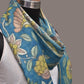Blue Kalamkari Hand Painted Woolen Handloom Dupatta with Floral and Peacock Design - Global Threads | Swadesiicart