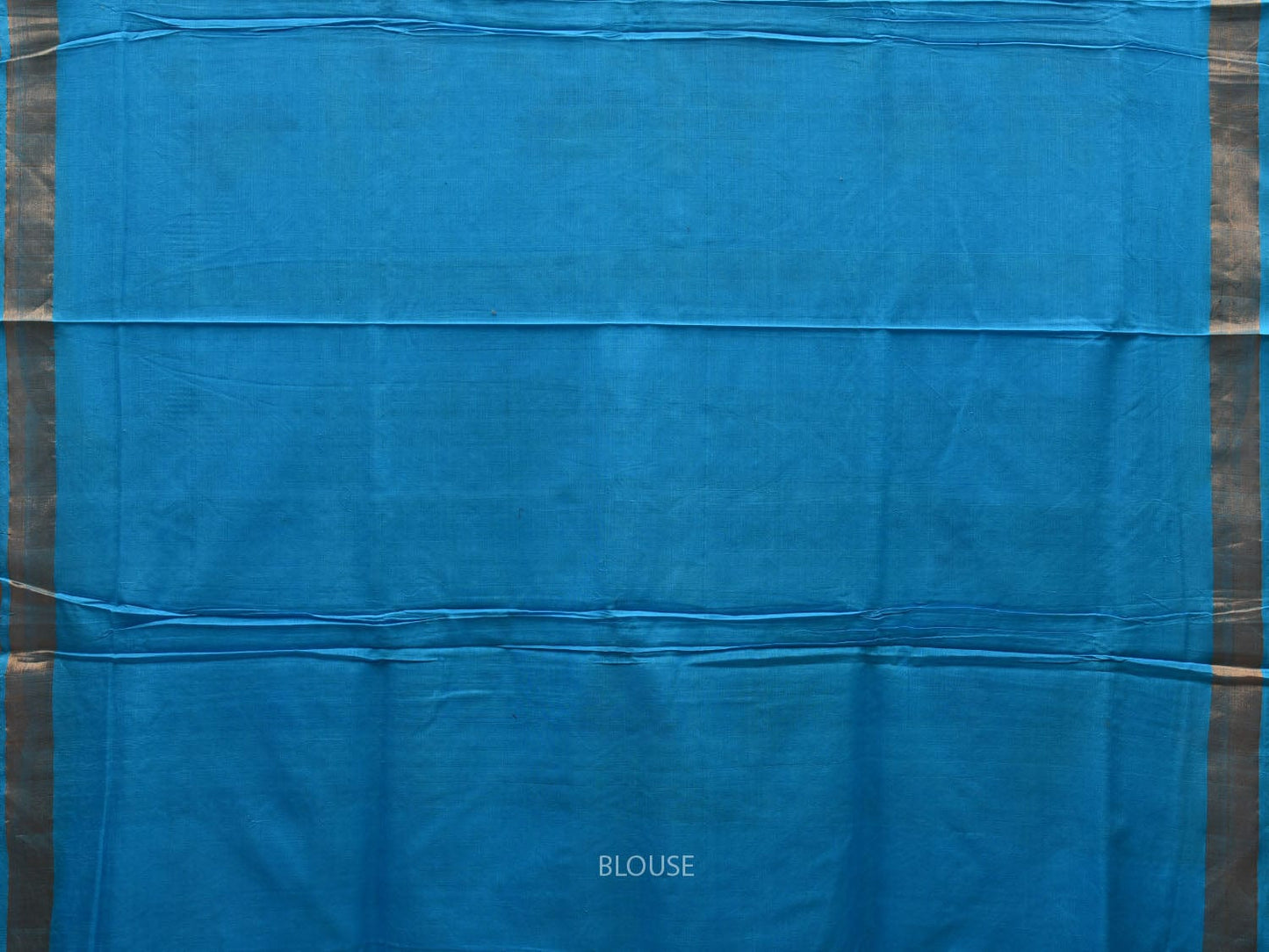 Blue Khadi Cotton Handloom Saree with Pallu and Border Design - Global Threads | Swadesiicart
