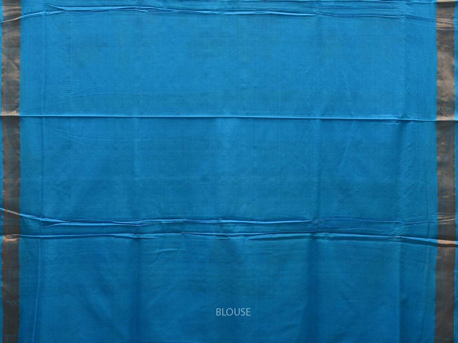 Blue Khadi Cotton Handloom Saree with Pallu and Border Design - Global Threads | Swadesiicart