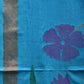 Blue Khadi Cotton Handloom Saree with Pallu and Border Design - Global Threads | Swadesiicart