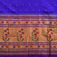 Blue Paithani Silk Handloom Saree with Ashavali Border Design - Global Threads | Swadesiicart