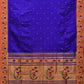 Blue Paithani Silk Handloom Saree with Ashavali Border Design - Global Threads | Swadesiicart
