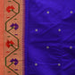 Blue Paithani Silk Handloom Saree with Ashavali Border Design - Global Threads | Swadesiicart