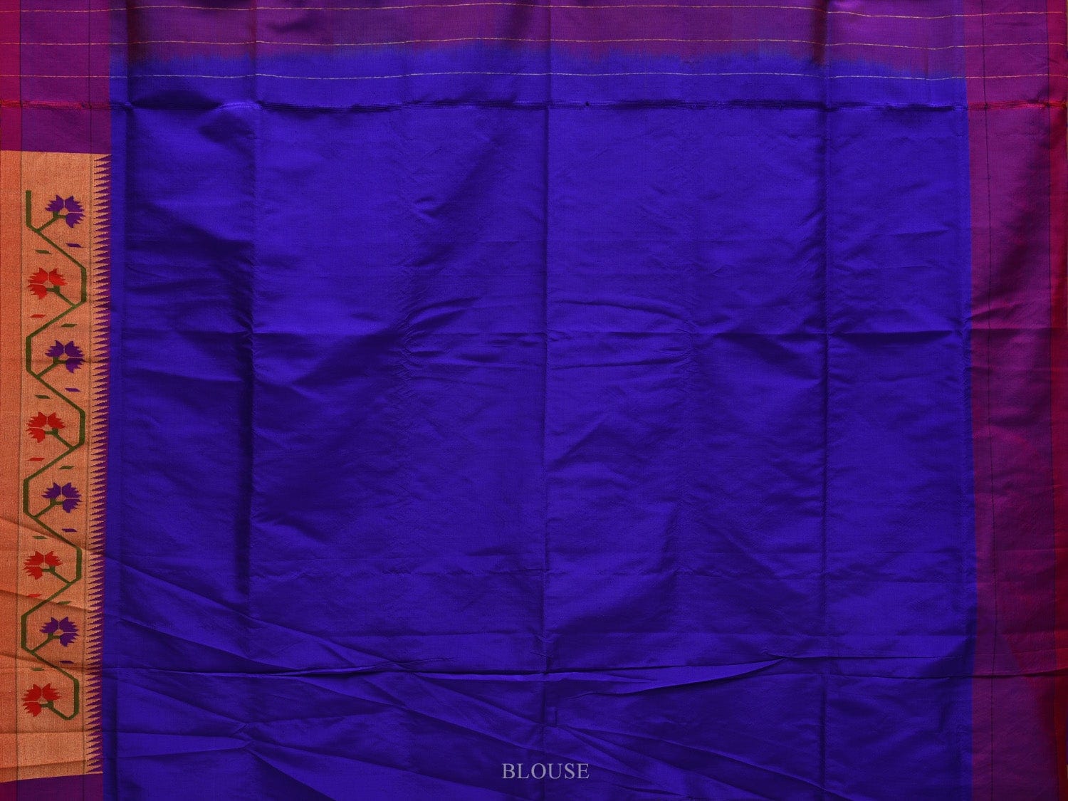 Blue Paithani Silk Handloom Saree with Ashavali Border Design - Global Threads | Swadesiicart