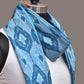 Blue Pochamaplly Ikat Cotton Handloom Dupatta with Grill Design - Global Threads | Swadesiicart