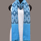 Blue Pochamaplly Ikat Cotton Handloom Dupatta with Grill Design - Global Threads | Swadesiicart