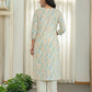Yufta Blue Pure Cotton Floral Print Kurta Dupatta Pant Set