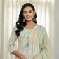 Yufta Blue Pure Cotton Floral Print Kurta Dupatta Pant Set