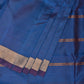 Blue Uppada Silk Handloom Plain Saree with Strips Pallu Design - Global Threads | Swadesiicart