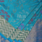 Blue Uppada Silk Handloom Saree with All Over Floral Design - Global Threads | Swadesiicart