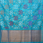 Blue Uppada Silk Handloom Saree with All Over Floral Design - Global Threads | Swadesiicart