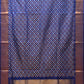 Blue Uppada Silk Handloom Saree with All Over Jamdani Design - Global Threads | Swadesiicart