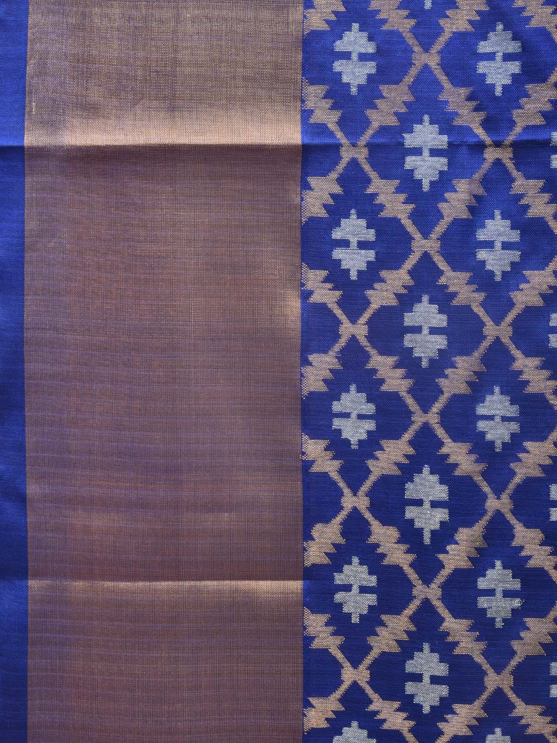 Blue Uppada Silk Handloom Saree with All Over Jamdani Design - Global Threads | Swadesiicart