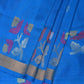 Blue Uppada Silk Handloom Saree with Border and Pallu Buta Design - Global Threads | Swadesiicart