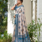 Anaita Blue Silk Blend Woven Saree With Blouse