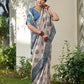 Anaita Blue Silk Blend Woven Saree With Blouse