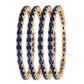 Gold-Polished Alloy Designer Blue Combo Of Ad Bangles - The Pari - Swadesiicart