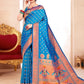 Anaita Blue Banarasi Saree With Blouse Piece