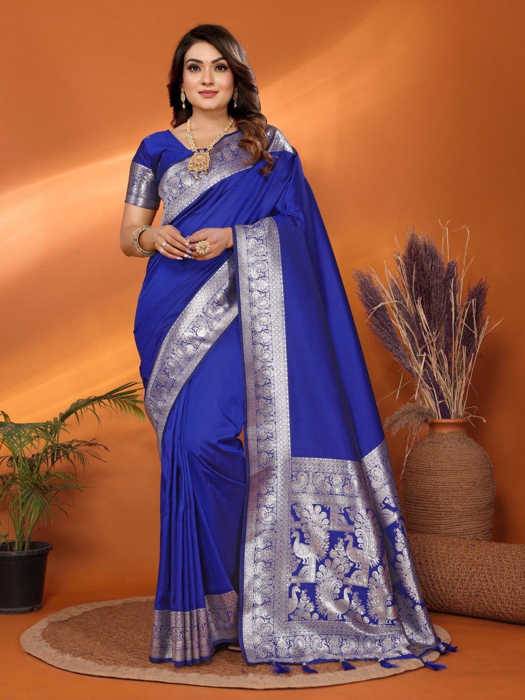 Anaita Blue Banarasi Silk Saree With Weaving Work