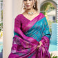 Anaita Blue Silk Saree With Blouse Piece