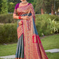 Anaita Blue Banarasi Saree With Blouse Piece