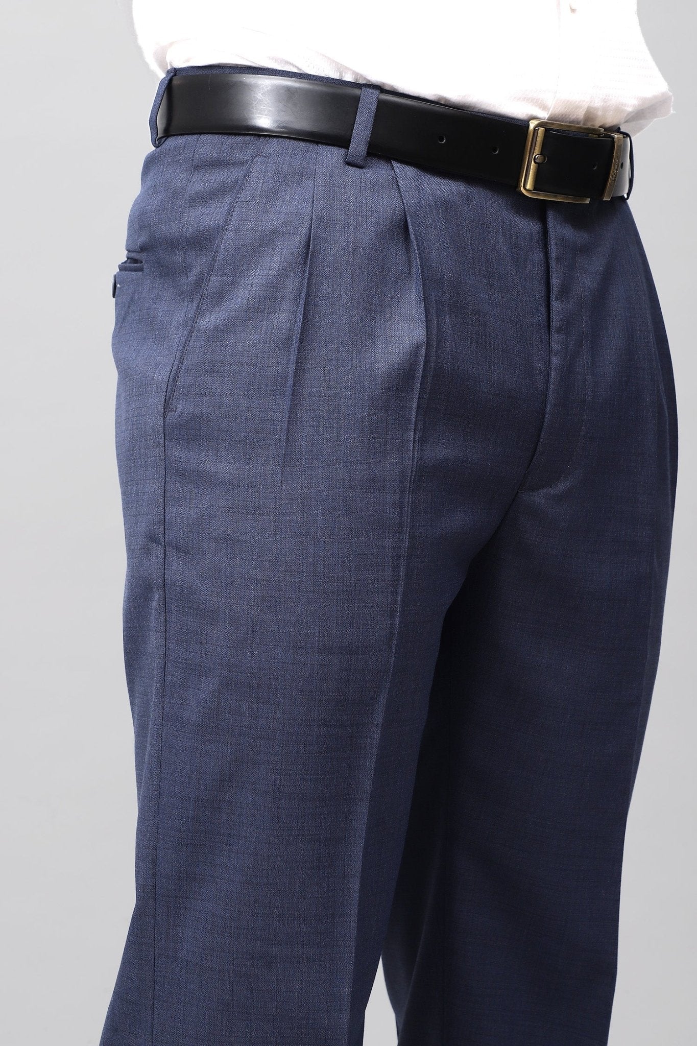 Bluebird Electric Blue Pleated Trouser | Swadesiicart
