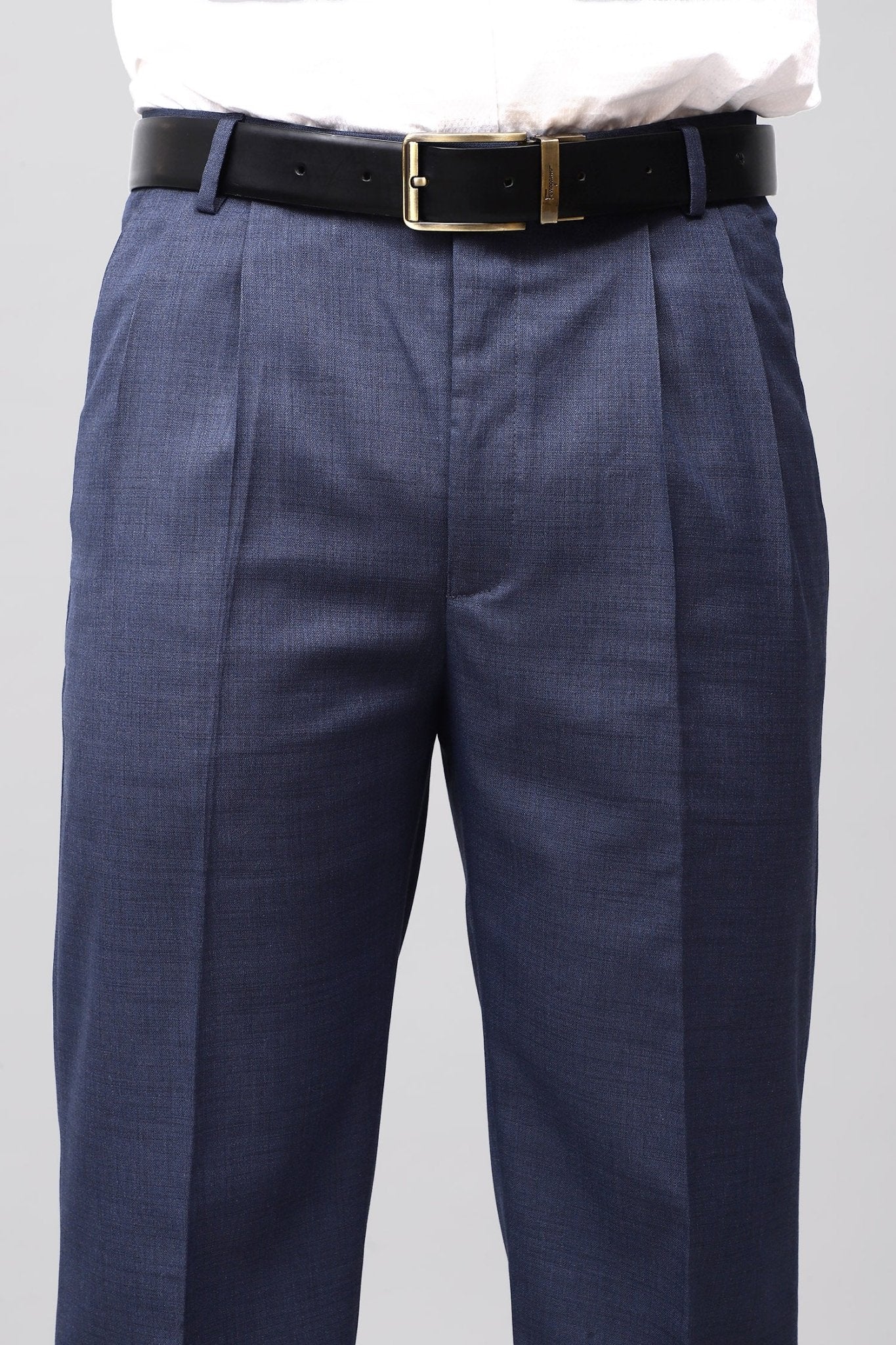 Bluebird Electric Blue Pleated Trouser | Swadesiicart