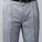 Bluebird Elegant Blue Check Pleated Trouser | Swadesiicart