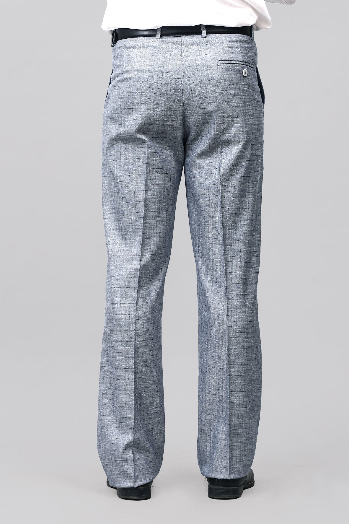 Bluebird Elegant Blue Check Pleated Trouser | Swadesiicart